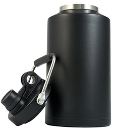 Kerilyn Insulated Jug with Handle, One Gallon, 128oz Stainless Steel, Large Double Vacuum Water Bottle for Hot & Cold Drinks, Wide Mouth, Sweat Proof, Great for Travel, Hiking & Camping, Black Water Bottle