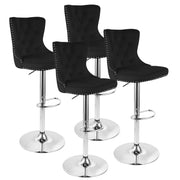 Hawsaiy Modern Upholstered Barstools Set of 2/4 with Tufted Velvet Backrest