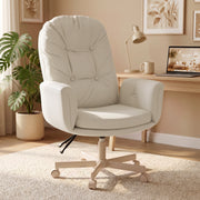 Hawsaiy Criss Cross Office Chair with Flip-Up Arms, Ergonomic Cross Legged Desk Chair, PU Leather Executive Computer Chair, 135° Reclining Plush Cushion, Pet-Friendly