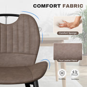 Hawsaiy Modern Faux Leather Dining Chair Set of 2/4/6 with Metal Legs, Ergonomic Design, Water-Resistant