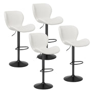 Nalupatio Swivel Bar Stools Set of 2,PU Leather Upholstered Barstools with Back & Footrest, Seat Adjustable Height 22.2-31IN Counter Height Bar Chairs for Bar Kitchen Island,Whiskey Brown