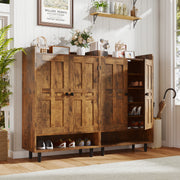 Hawsaiy Entrance Shoe Cabinet with Doors, 6-Tier Farmhouse Shoe Storage Organizer with Adjustable Shelves, Holds 18-24 Pairs, Entryway Shoe Rack Cabinet with Metal Legs