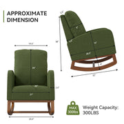 Hawsaiy Comfortable Velvet Nursery Rocking Chair with Padded Seat & High Backrest