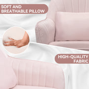 Nalupatio Daluvenix Modern Home Office Chair Upholstered Velvet Desk Chair Ergonomic Computer Task Chair Height Adjustable Swivel Vanity Chair with Wheel & Pillow Comfy Chair for Bedroom Dressing Room Beige