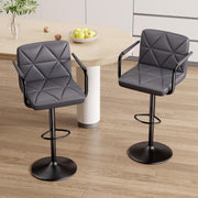 Hawsaiy PU Leather Adjustable Height Bar Stools Set of 2/4 with Footrest and Rubber Ring Base