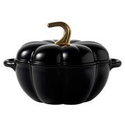 Hawsaiy 4.5 QT Pumpkin Shaped Cast Iron Dutch Oven, 360° Uniform Heating, Enameled Cast Iron Pot with Lid, Suitable for Most Stoves, Festive Cookware