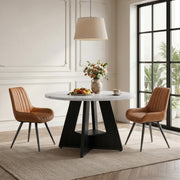 Hawsaiy 5 Piece Round Dining Table Set for 4, 47.3