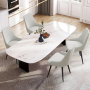 Hawsaiy PU leather Dining Chairs Set of 2/4 with Durable Metal Legs