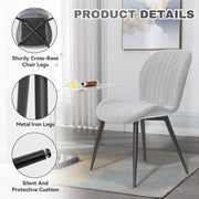 Hawsaiy Modern Ergonomic Velvet Dining Chair Set of 2/4/6 with Sturdy Metal Legs