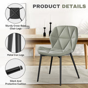 Hawsaiy Modern Ergonomic Dining Chair Set of 2 with Metal Legs