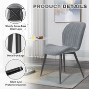 Hawsaiy Modern Ergonomic Velvet Dining Chair Set of 2/4/6 with Sturdy Metal Legs