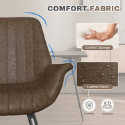 Hawsaiy Mid Century Modern Faux Leather Dining Chair Set of 2/4 with Upholstered Seat and Metal Legs