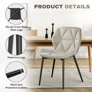 Hawsaiy Modern Ergonomic Dining Chair Set of 2 with Metal Legs