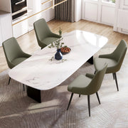 Hawsaiy PU leather Dining Chairs Set of 2/4 with Durable Metal Legs