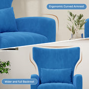 Hawsaiy Mid Century Modern Velvet Accent Chair Set of 1/2, High Back Armchair with Metal Legs, Upholstered Comfy Chair for Living Room and Bedroom