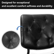 Hawsaiy Dining Chairs Set of 2, Mid Century Modern Upholstered PU Leather Kitchen Dining Room Accent Chairs with Metal Legs,Bentwood Cushion Seat for Living Room,Bedrooms