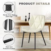 Hawsaiy Modern Ergonomic Dining Chair Set of 2 with Metal Legs