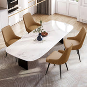 Hawsaiy PU leather Dining Chairs Set of 2/4 with Durable Metal Legs