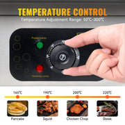 Hawsaiy 29’ Commercial Electric Griddle, 3200W Countertop Flat Top Griddle, Teppanyaki Stainless Steel Griddle, Adjustable Temperature Control 122°F-572°F (NO PLUG), 2 Shovels