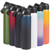 Hawsaiy 24oz Stainless Steel Water Bottles, Double Wall with Straw Lid, BPA-Free, Leakproof, for Travel & School, Multicolor