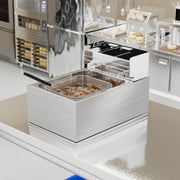 Hawsaiy Electric Deep Fryer with Baskets & Lids, Commercial Deep Fryer with Temperature Control, Stainless Steel Fryer, Countertop Fryers for Home Kitchen and Restaurant, 2500W