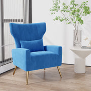 Hawsaiy Mid Century Modern Velvet Accent Chair Set of 1/2, High Back Armchair with Metal Legs, Upholstered Comfy Chair for Living Room and Bedroom