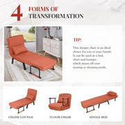 Hawsaiy Convertible Sleeper Leisure Recliner, Adjustable Lounge Chair, Arm Chair, and Sofa Bed