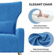 Hawsaiy Mid Century Modern Velvet Accent Chair Set of 1/2, High Back Armchair with Metal Legs, Upholstered Comfy Chair for Living Room and Bedroom