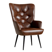 Hawsaiy Mid-Century Modern Velvet Tufted Wingback Accent Chair Set of 1/2 with Metal Legs for Living Room and Bedroom