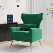 Hawsaiy Mid Century Modern Velvet Accent Chair Set of 1/2, High Back Armchair with Metal Legs, Upholstered Comfy Chair for Living Room and Bedroom