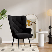 Hawsaiy Mid-Century Modern Velvet Tufted Wingback Accent Chair Set of 1/2 with Metal Legs for Living Room and Bedroom