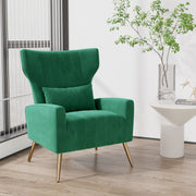 Hawsaiy Mid Century Modern Velvet Accent Chair Set of 1/2, High Back Armchair with Metal Legs, Upholstered Comfy Chair for Living Room and Bedroom