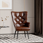 Hawsaiy Mid-Century Modern Velvet Tufted Wingback Accent Chair Set of 1/2 with Metal Legs for Living Room and Bedroom