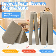 Hawsaiy Kids Sofas Modular 4PCS Sponge Armless Reclining Sofa with Removable Cover