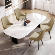 Hawsaiy PU leather Dining Chairs Set of 2/4 with Durable Metal Legs