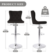 Hawsaiy Modern Upholstered Barstools Set of 2/4 with Tufted Velvet Backrest