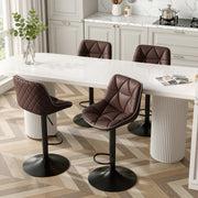 Hawsaiy Bar Stools Set of 2/4, Adjustable Swivel Counter Height Bar Stools with Back, Upholstered Modern Barstools with Diamond Stitching