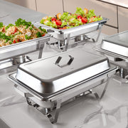 Hawsaiy Chafing Dishes for Buffet 4 Pack, 9QT Full Size Rectangular Chafing Dish Buffet Set, Stainless Steel Chafers and Buffet Warmers Set, Food Warmers for Parties, Weddings, Banquets, Catering Events