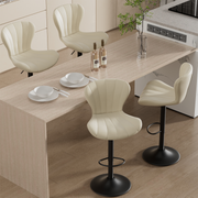 Nalupatio Modern Bar Stools Set of 2 Faux Leather Upholstered Swivel Barstools,Black