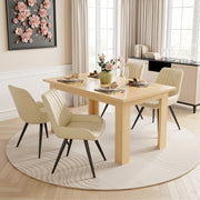 Hawsaiy Extendable Dining Table Set for 6, Upholstered Dining Chairs, Farmhouse Kitchen Dining Room Set, Hidden Leaf Dining Table Seats 6-8
