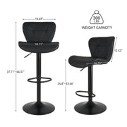Hawsaiy Modern Adjustable Faux Leather Bar Stool with Back for Kitchen Island Set of 2/4