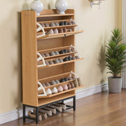 Hawsaiy Slim Entryway Shoe Storage Cabinet with 2/3 Flip Drawers, Narrow Freestanding Shoe Organizer Holds 16–20 Pairs, Space-Saving Wooden Shoe Rack for Hallway, Foyer