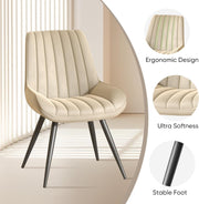 Hawsaiy Modern Upholstered Dining Chairs with Thick Cushions and Metal Legs Set of 2/4/6
