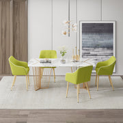 Hawsaiy Modern Accent Dining Chairs Set of 2,Upholstered Linen Fabric Living Room Chairs,Comfy Accent Chair with Metal Legs for Kitchen Dining Room Bedroom Reading Room Waiting Room