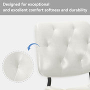 Hawsaiy Dining Chairs Set of 2, Mid Century Modern Upholstered PU Leather Kitchen Dining Room Accent Chairs with Metal Legs,Bentwood Cushion Seat for Living Room,Bedrooms