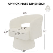 Nalupatio Swivel Barrel Accent Chair, Linen Fabric Upholstered Armchair with Wood Frame & Spring Support,Modern Comfy Lounge Sofa Chair with Round Back for Reading Living Room Bedroom,Beige