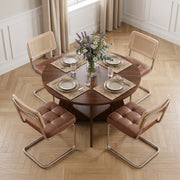 Hawsaiy 5 Piece Round Dining Table Set for 4, 47.3