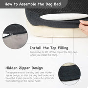 Hawsaiy Memory Foam Dog Bed - Washable, Non-Slip, & Waterproof