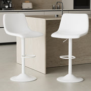 Hawsaiy Modern Swivel Bar Stools Set of 2/4, Adjustable Faux Leather Counter Height Chairs with Back for Kitchen Island