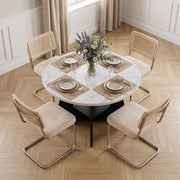 Hawsaiy 5 Piece Round Dining Table Set for 4, 47.3